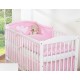 Conjunto de cama bebé  5 elementos coração rosa liso